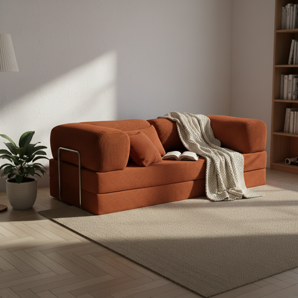 Canapé convertible 2 places L'Intemporel Terre de Sienne | Nüvola