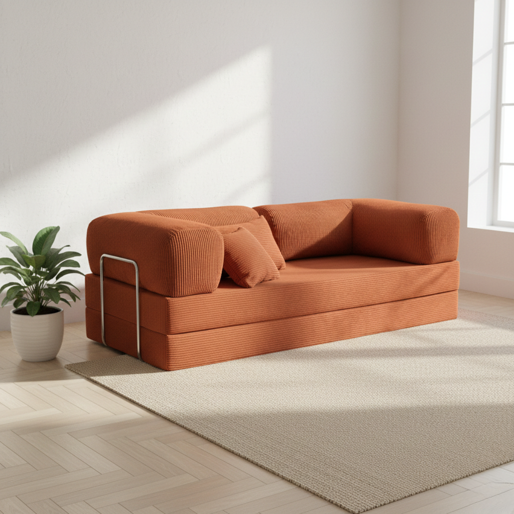 Canapé convertible 2 places L'Intemporel Terre de Sienne | Nüvola